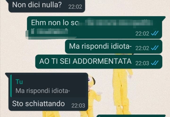 Io e la mia migliore amica che creiamo una chat fake be like: