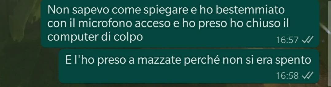 Com'è andata a finire, giornata del cazzo