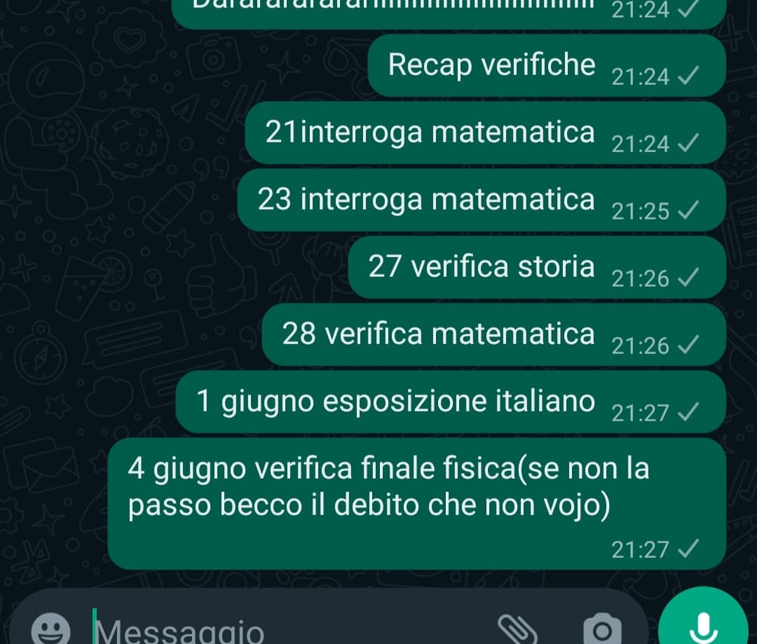 Come ha fatto l'altro utente ecco il recap delle mie verifiche