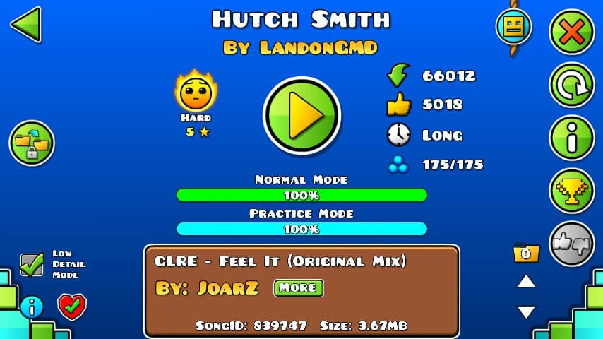 Hutch Smith 100%; By LandonGMD; (Difficoltà: Hard 5?); (Grado: Epic)