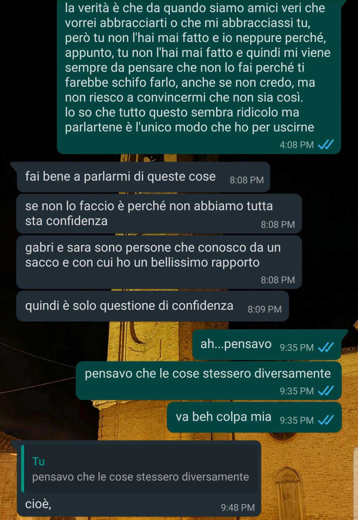 Quando ho chiesto a crush di abbracciarmi, mesi fa