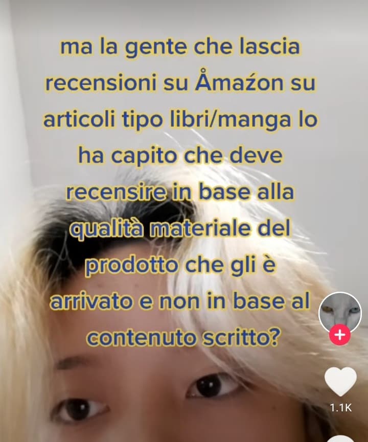 Ogni tanto la gente se ne esce con convinzioni strane. Addiruttura dice di recensire in base al fatto se il libro sia arrivato integro o meno.