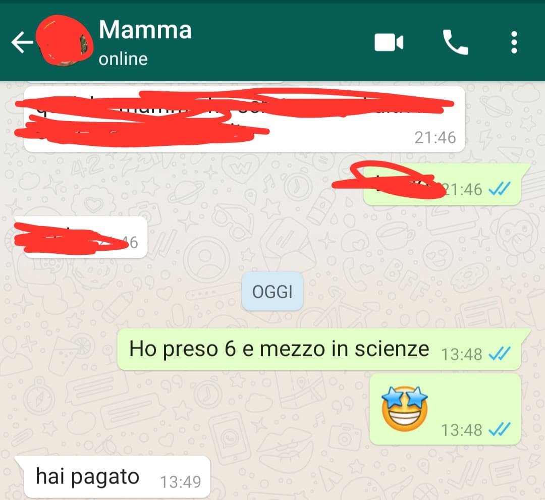 Mia mamma é cattiva :(