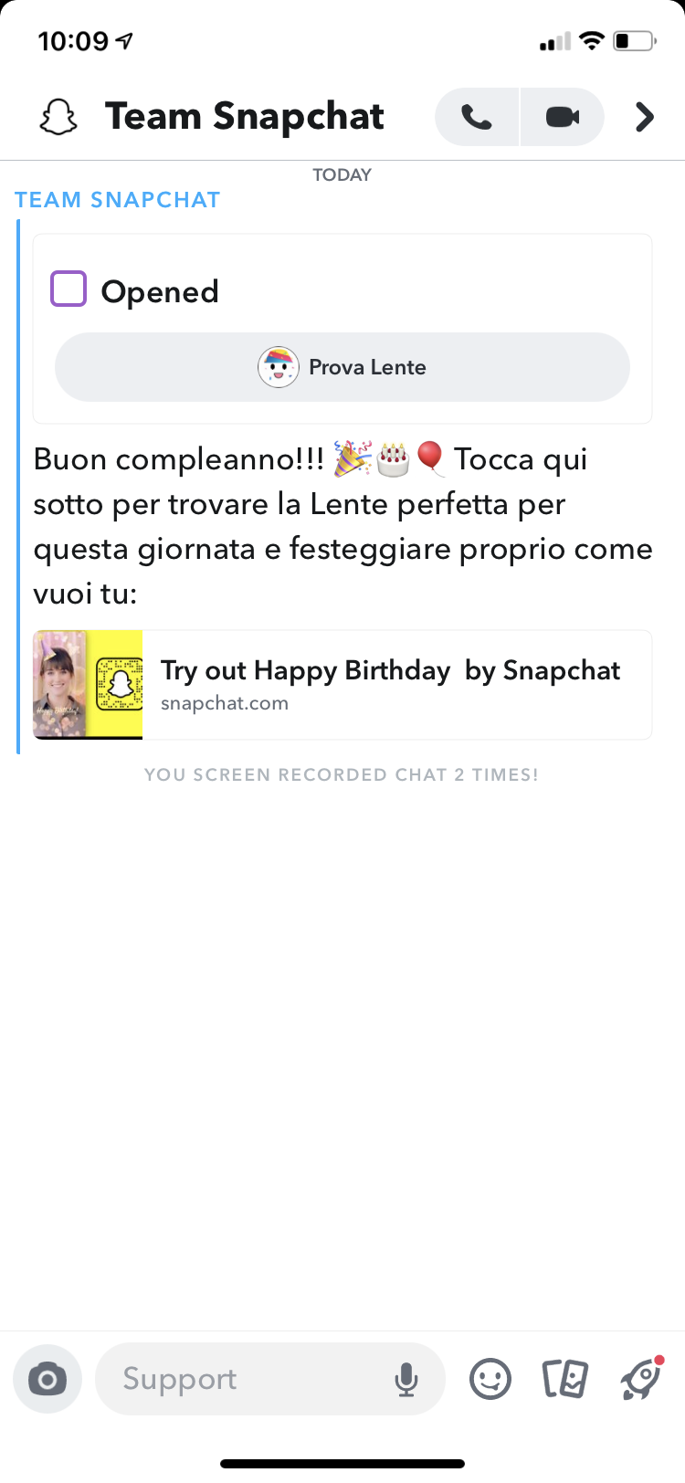 l’unico che si ricorda del mio compleanno è snapchat