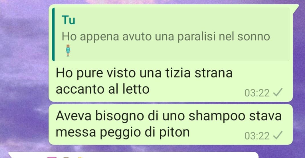 V e le paralisi nel sonno alle tre di notte?