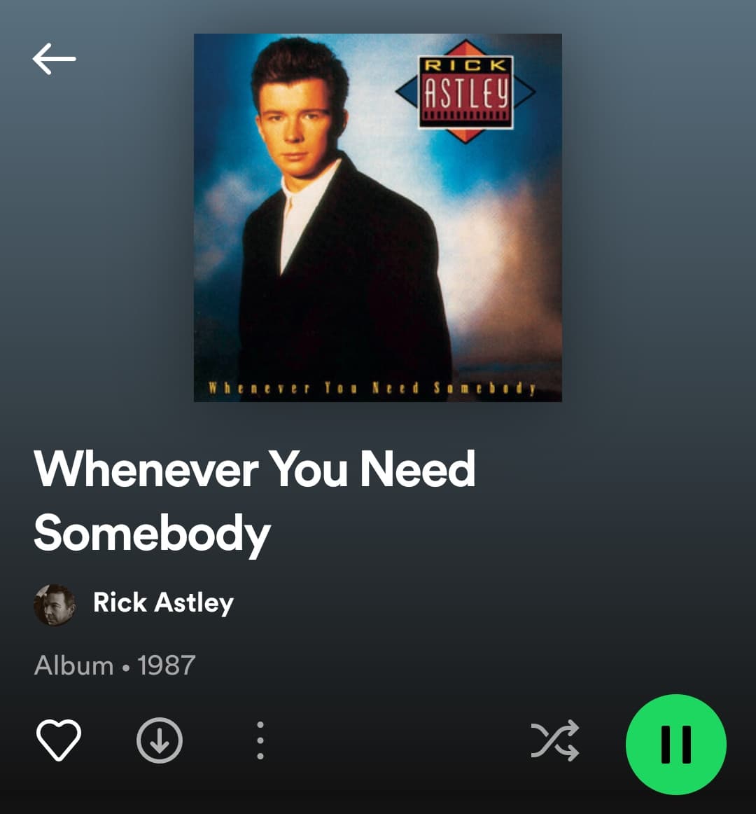 Comunque sì, per festeggiare la fine degli esami mi ascolto un album di Rick Astley 