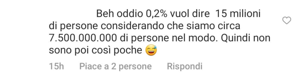 Qualcuno dovrebbe spiegare a sto tizio come funzionano le percentuali ahahah, ovvio che su un numero molto grande una piccola percentuale in quantitativo numerico a noi sembri grande lo stesso.