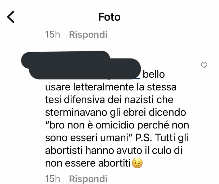 Ma qualcuno sa il senso di paragonare l’aborto, allo sterminio degli ebrei? 