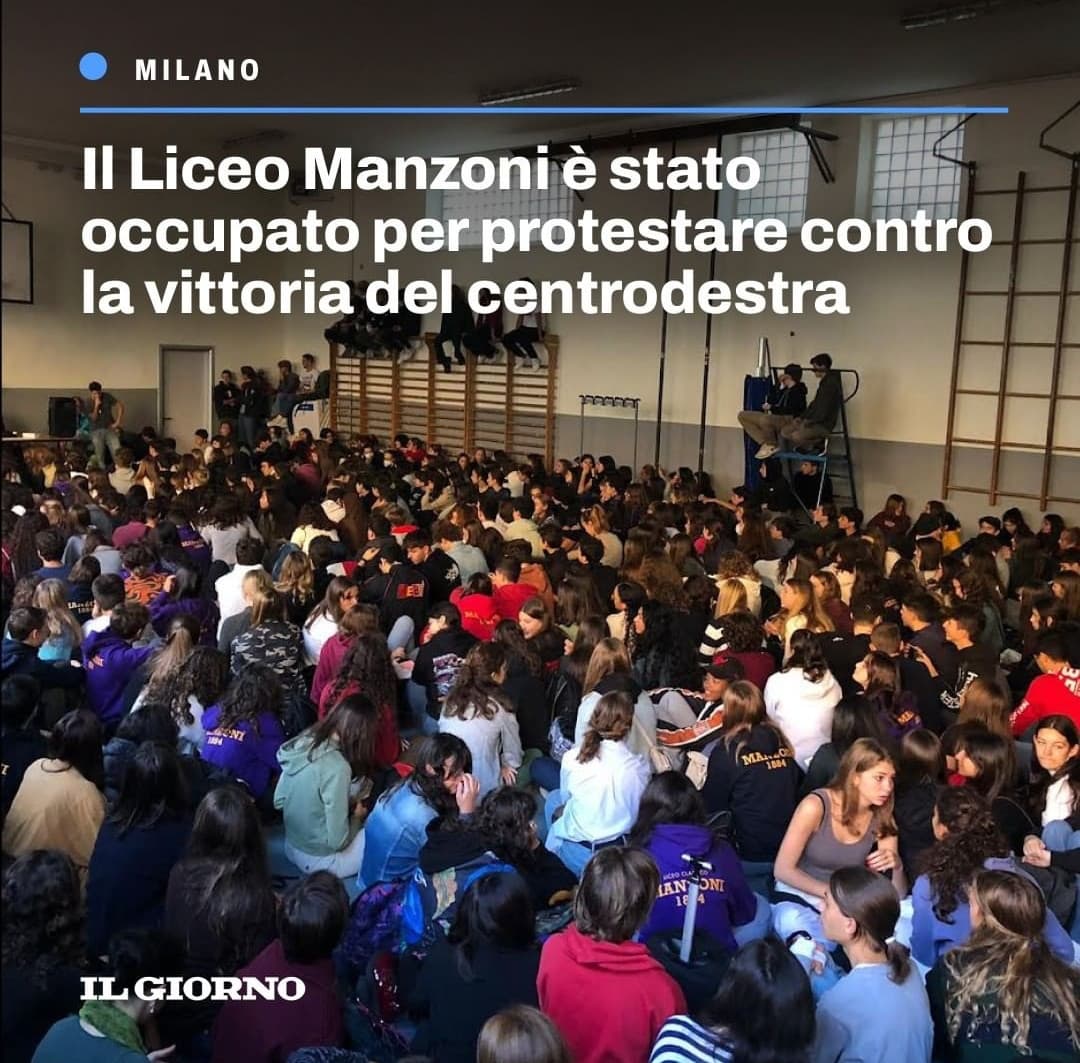 Sono l'ultimo che voleva la meloni al governo però sta roba mi sembra un po' una cavolata, alla fine è stata eletta democraticamente mica ha fatto un colpo di stato, quindi l'unica cosa che possiamo fare è accettarlo e sperare che non ci faccia tornare al 