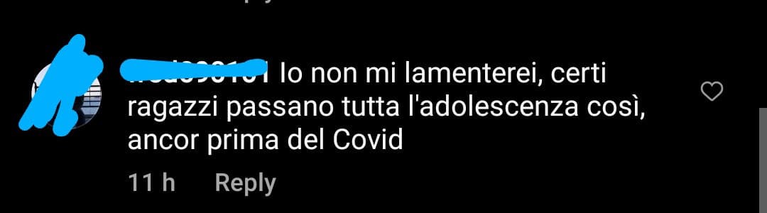 Cosa ne pensate? Questo commento si riferisce ad un video riguardo all'adolescenza che noi giovani abbiamo vissuto durante la.pandemia
