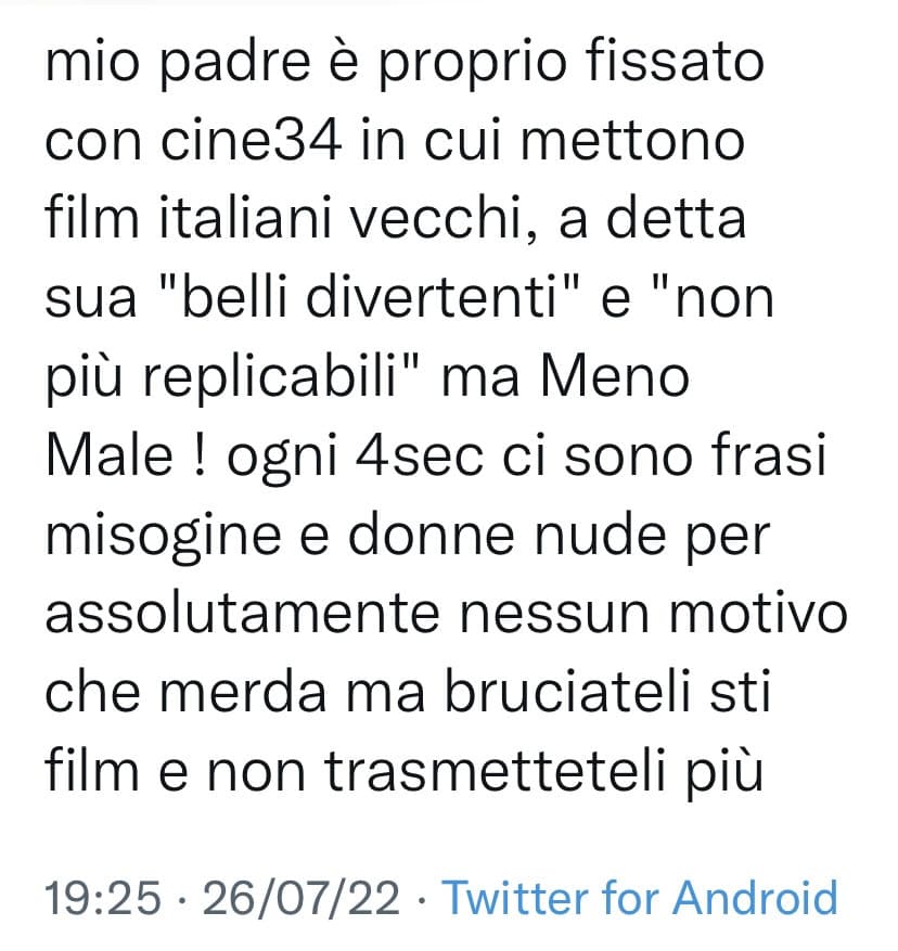 Quei film hanno lanciato alla leggenda attori come jerry calà Lino Banfi Paolo Villagio ecc, ma ok che sono discutibili ma ad oggi la cancel culture non serve ad un cazzo di nulla..