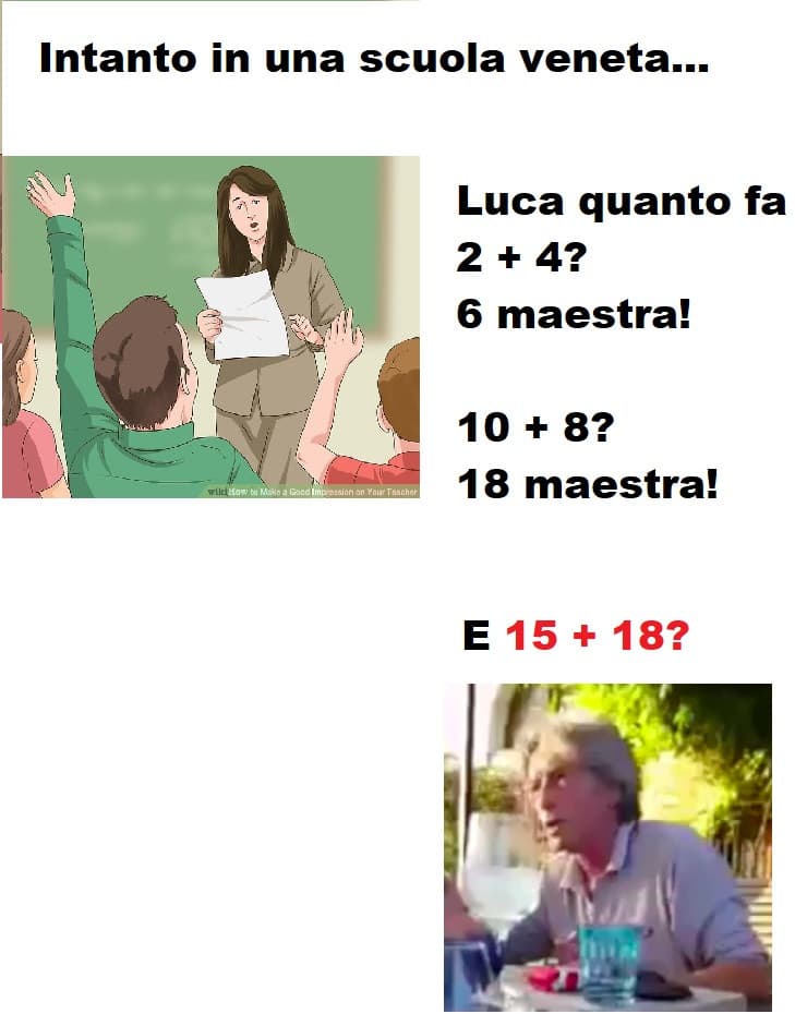 Sapremmo mai quanto fà 15 e 18 in Veneto?