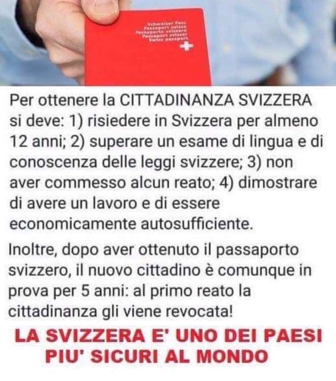 La cittadinanza é una cosa che si guadagna con l'onesta non é un regalo che si fa tanto per.