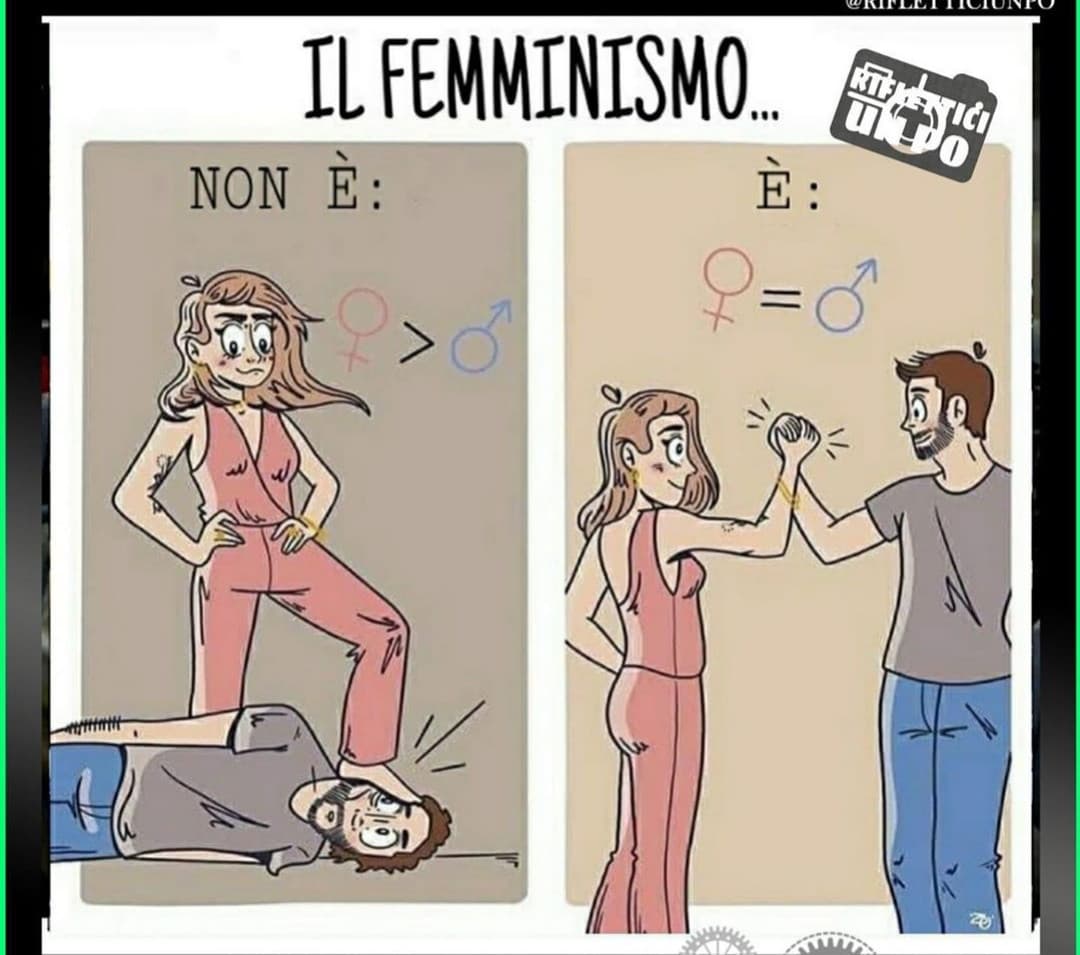 Questo è per certe nazifemmiste che ancora non l'hanno capito e in questi giorni ne ho incontrate troppe 