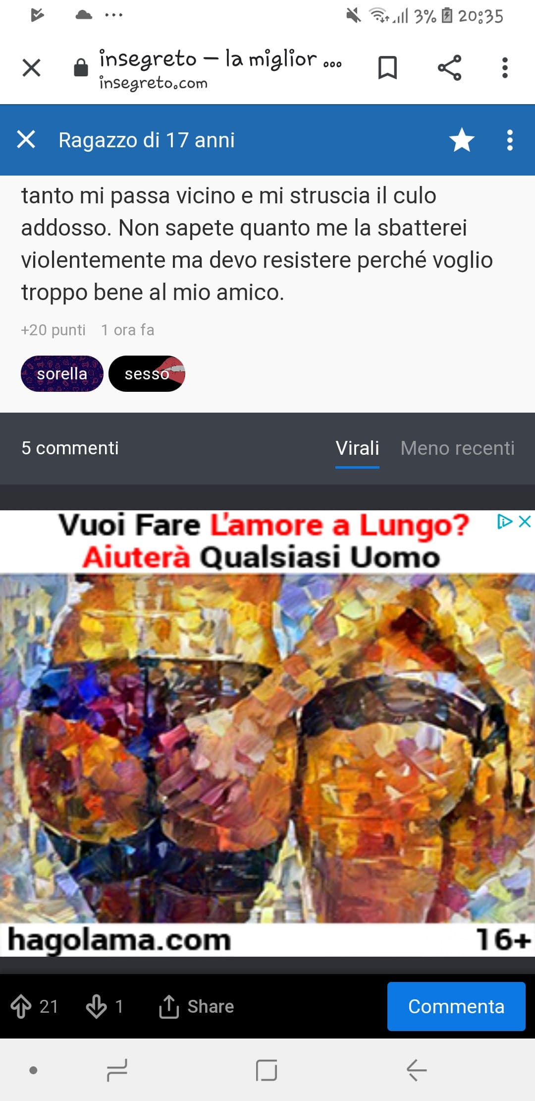 Questa pubblicità è a tema con il segreto