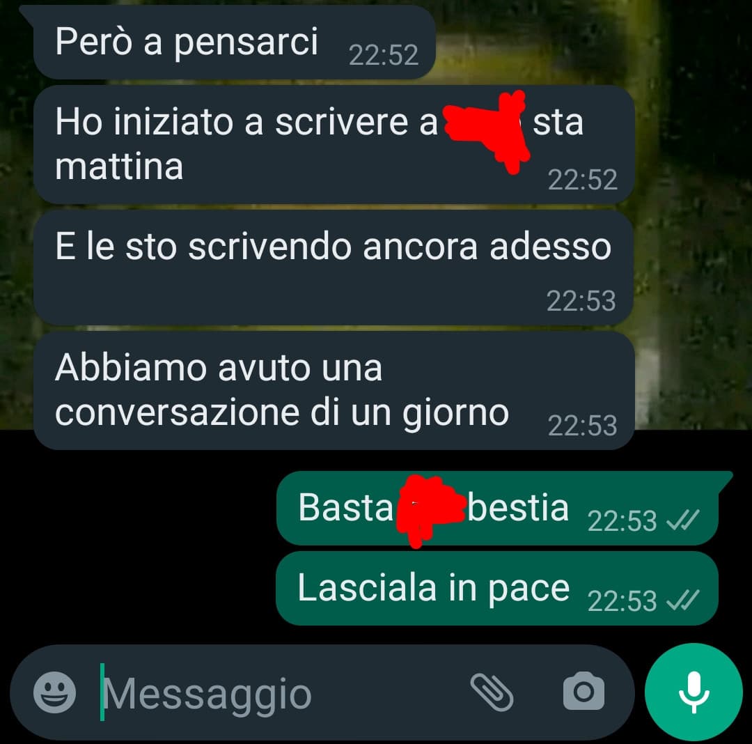 Non ce la faccio più, è ossessionato 