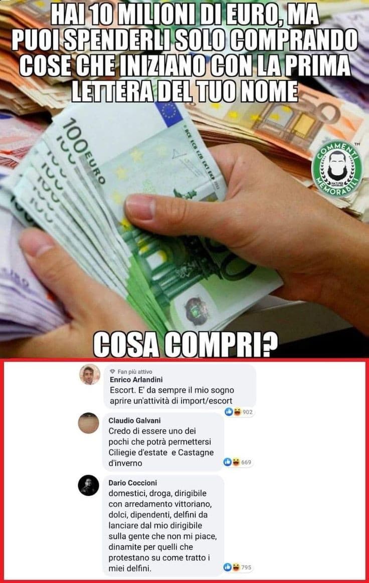 Voi cosa comprate?