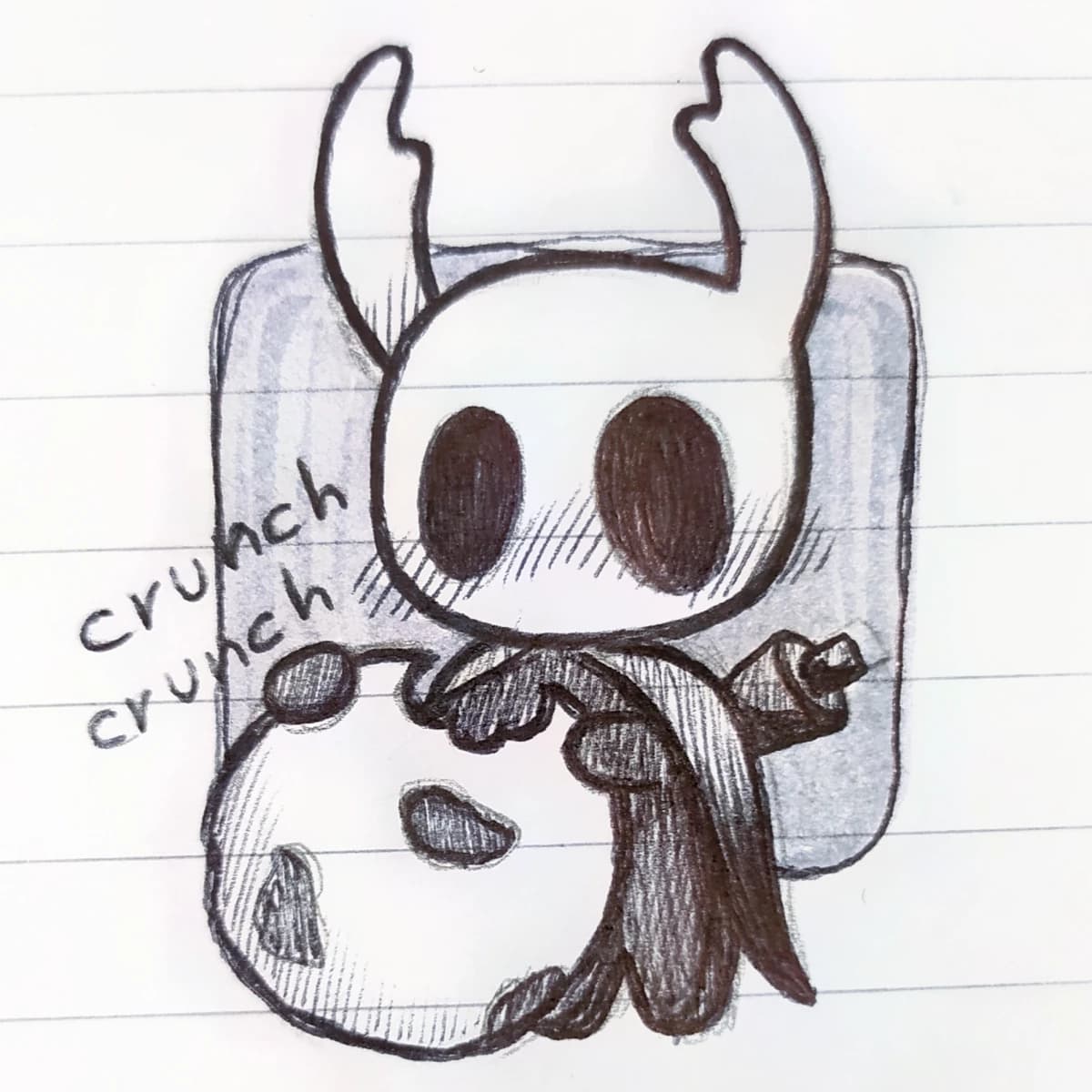 Un disegno di Hollow Knight che ho fatto qualche giorno fa invece di seguire la lezione di fisica