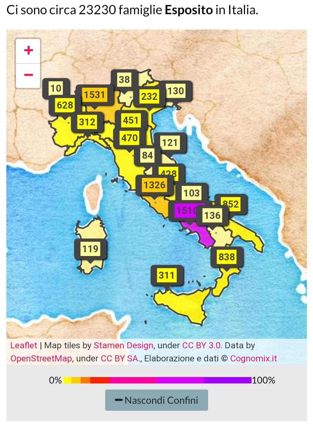 No mai poi il bello è che ho pensato "Aspè fermi tutti, come è possibile che ci siano più Esposito in Lombardia che in Campania? C'è stato un esodo così grande?"