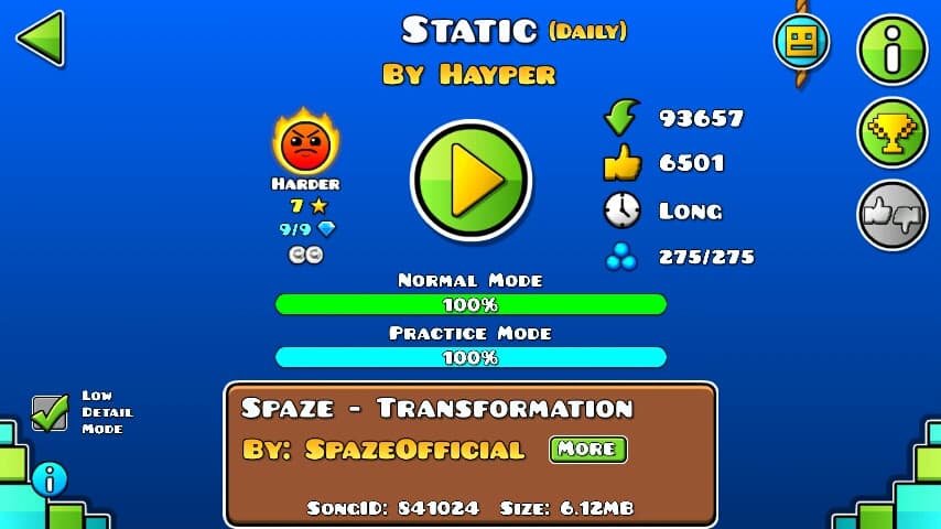 Static 100%; By Hayper; (Difficoltà: Harder 7?); (Grado: Epic)