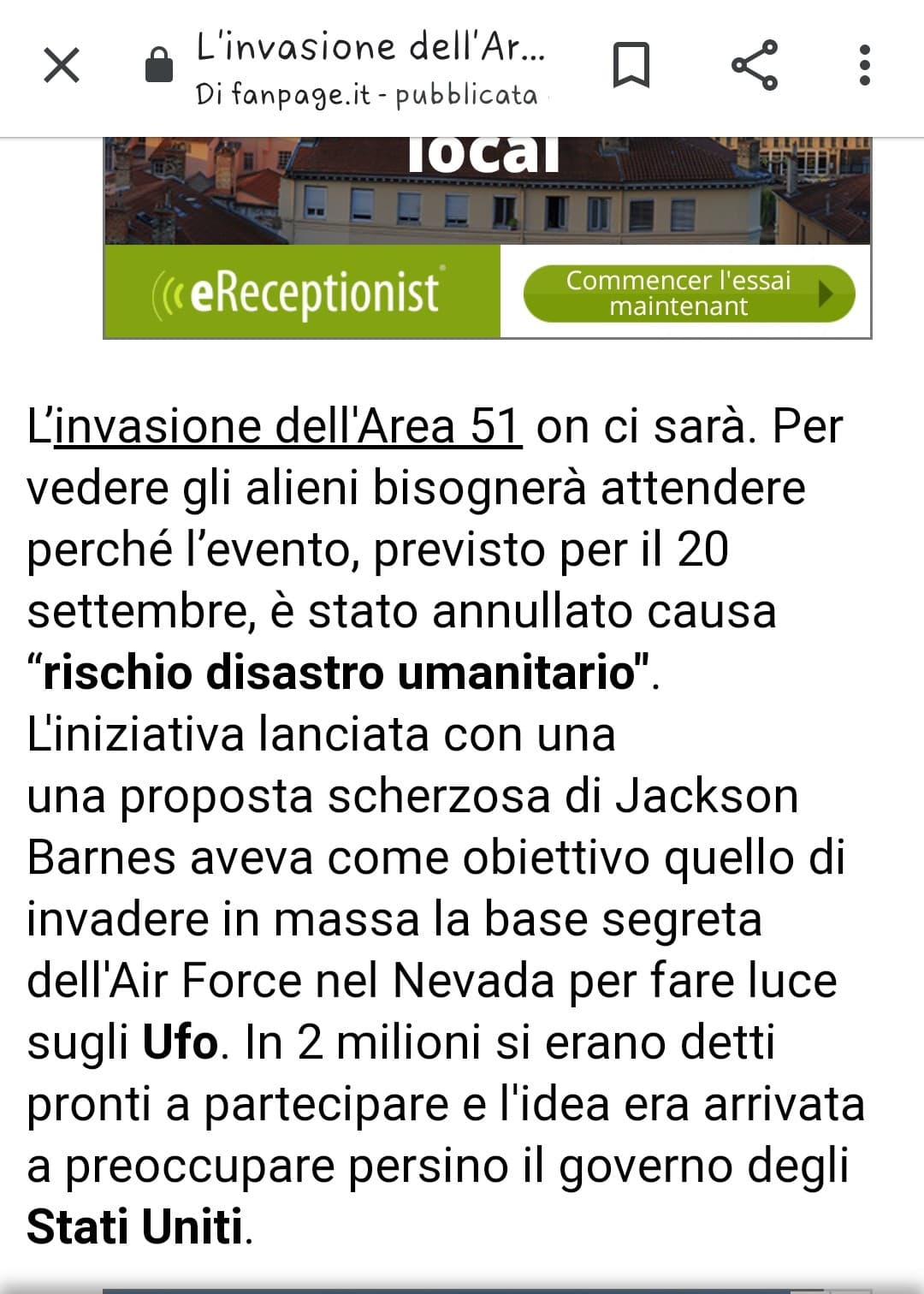 L'invasione all'area 51 annullata ?