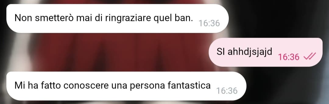 Durante i nostri ultimi giorni di vita racconteremo tutto ciò ai nostri futuri nipotini e se non sarà la persona che morirà con me porterò tutto nel mio cuore 