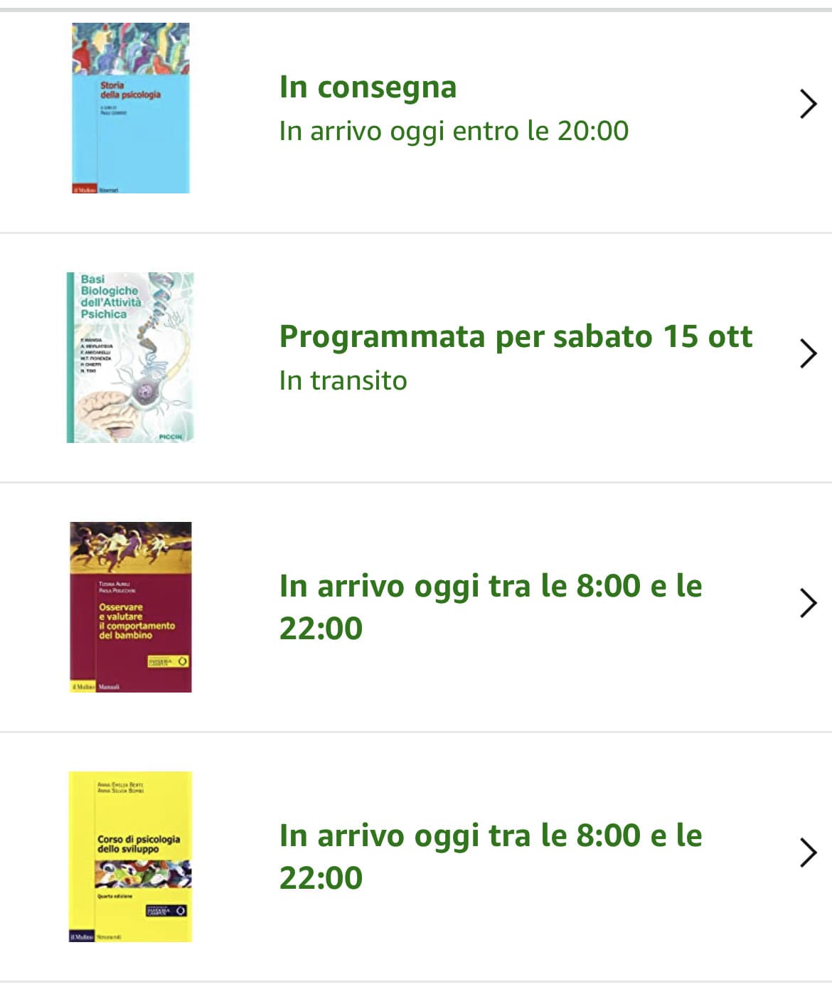 Vorrei tanto dormire un altro po’ ma devono arrivarmi tutti questi libri con 2 spedizioni diverse per di più, quindi devo restare sveglia e aspettare che arrivino 2 corrieri diversi