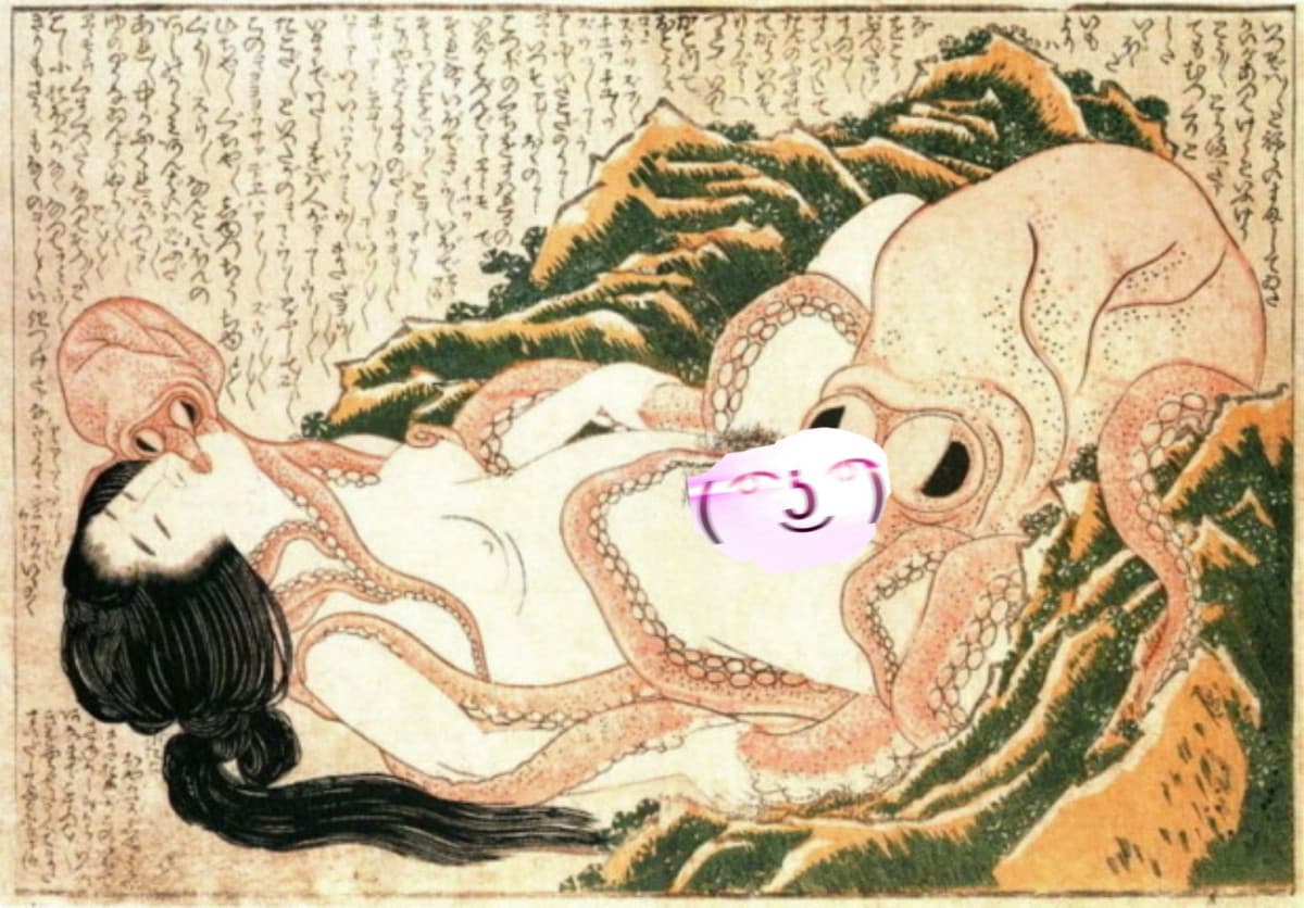 Ho trovato questo quadro di Hokusai e penso che possiamo tutti concordare sul fatto che questo sia il primo hentai della storia. 