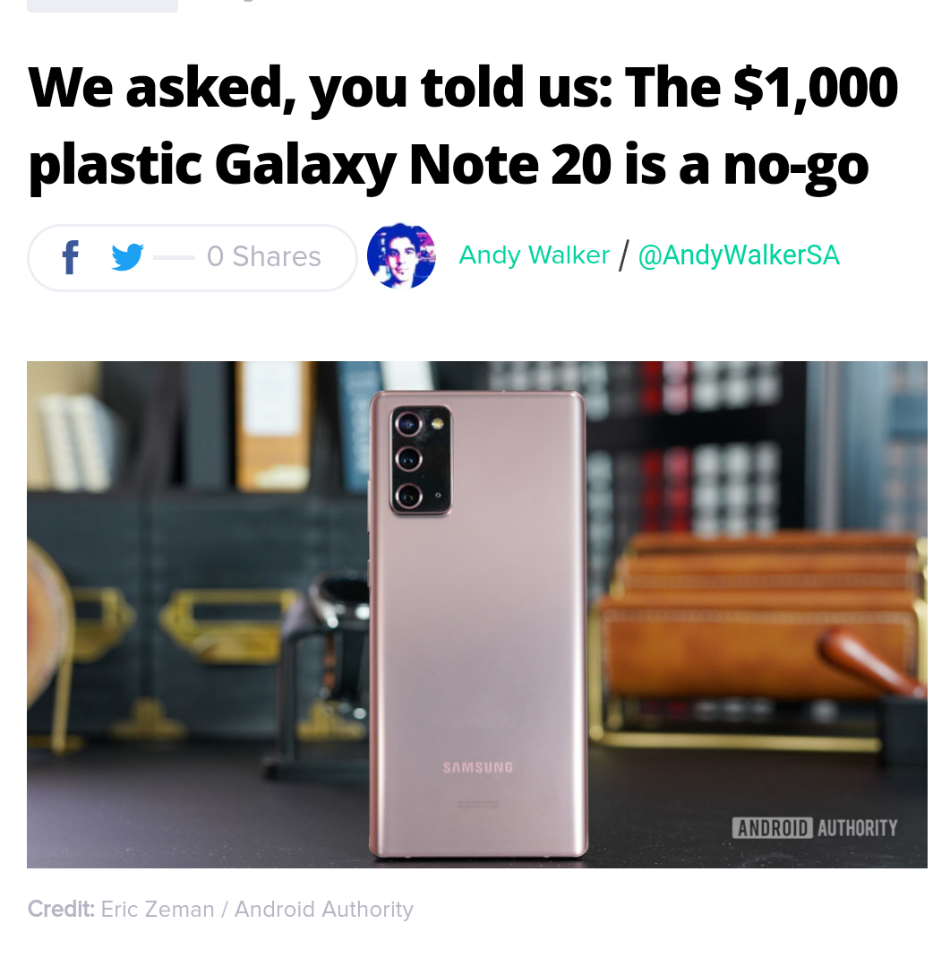 Uso entrmabi telefoni Android che iOS, quindi non giudico nessuno dei due ma mi spiegate perché stracazzo Samsung quest'anno ha rilasciato un telefono da €1000 con il retro in PLASTICA? 