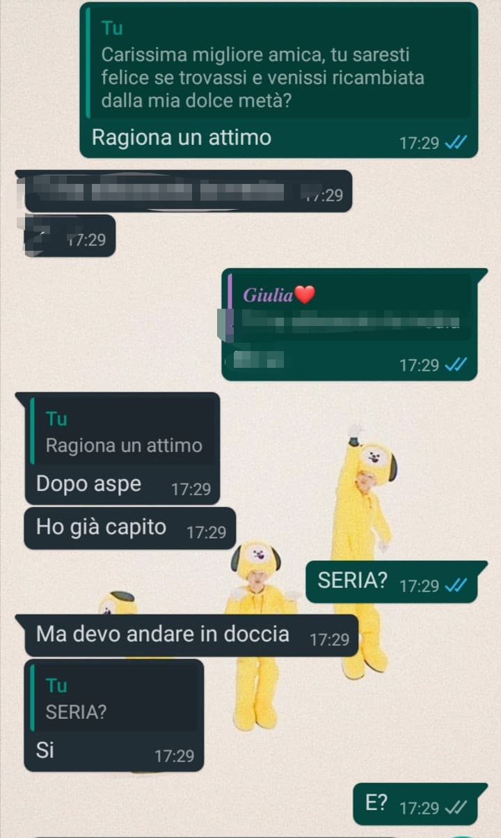 Ho seriamente paura di sapere cosa ha "capito" 