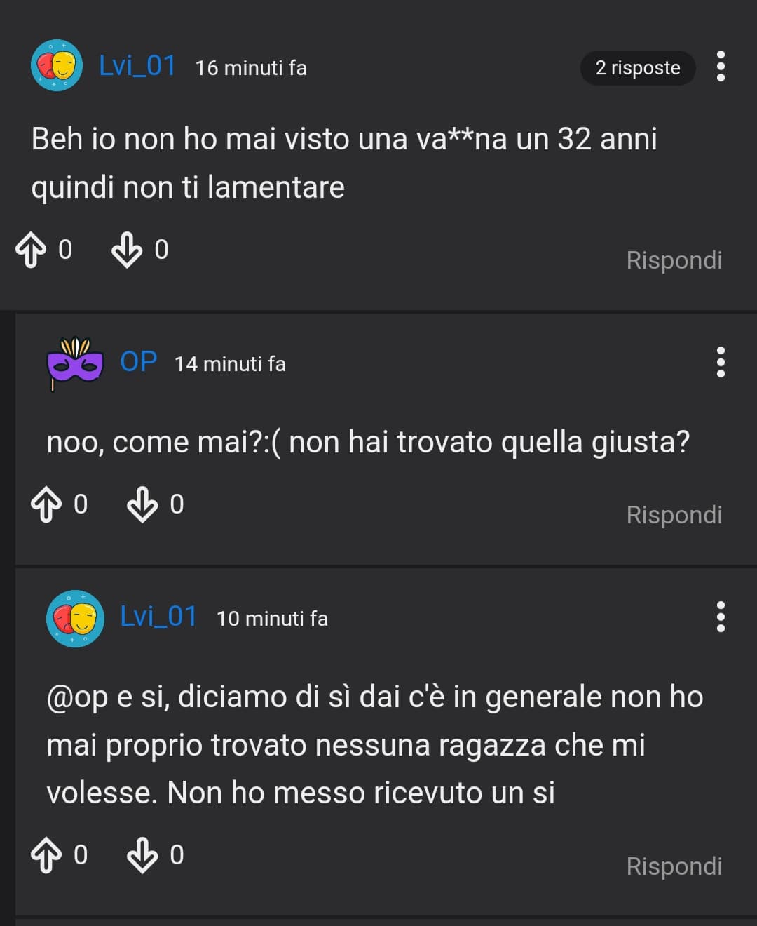 Avete capito il coglione? È un povero frustrato che in quasi 40 anni non ha mai visto una figa e se la prende con me perché scopo più di lui ?