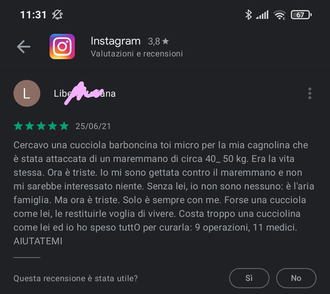 recensione molto utile cara.