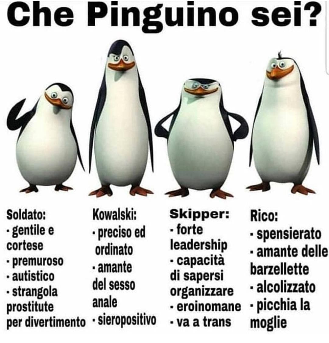 Leggete le ultime due di ogni Pinguino 