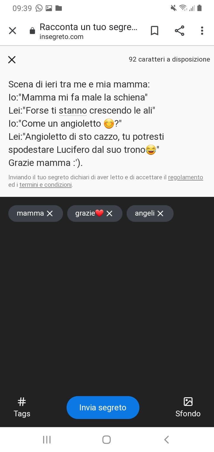 Grazie mamma, ti voglio bene :).