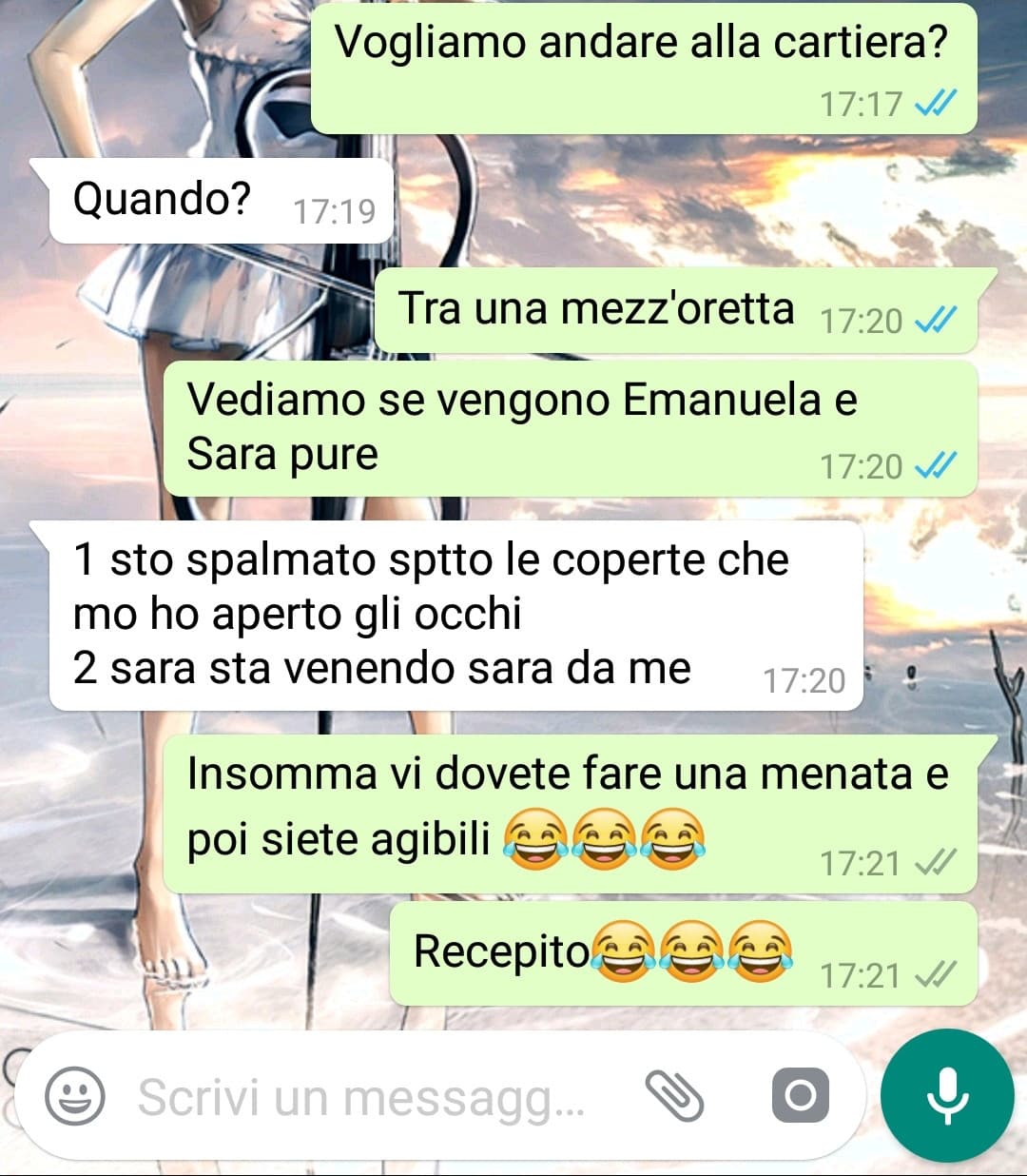 Emmm... Due amici non hanno sempre bisogno di dirsi le cose direttamente ???