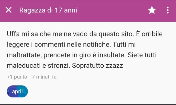 È sempre facile trovare consensi omettendo le proprie colpe, io sarò anche uno stronzo perché è vero, avrei potuto evitare, ma sicuramente tu non sei una santa cara april, quindi se vuoi dire una cosa dilla tutta o non dirla affatto