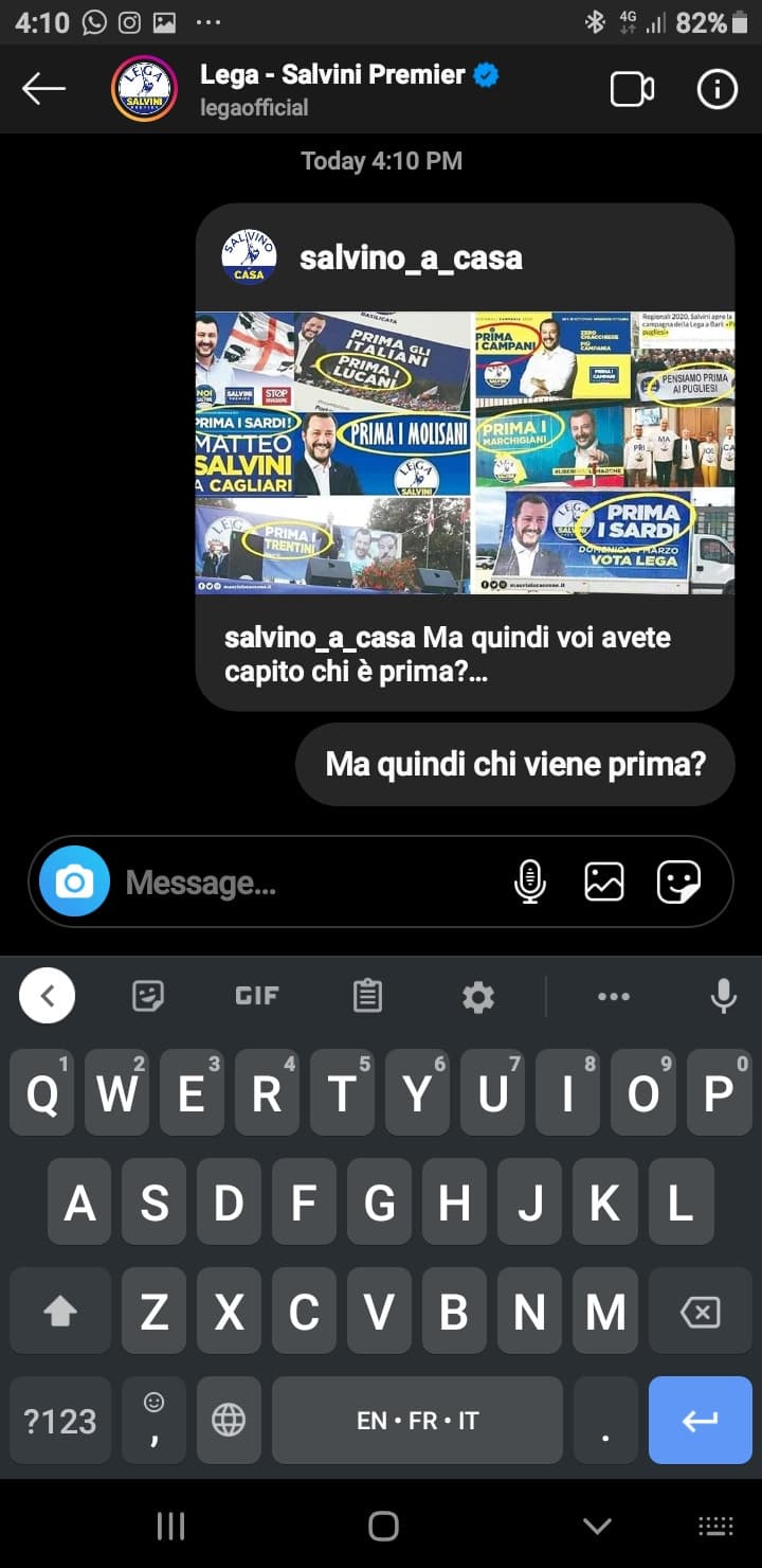 Ma quindi chi viene prima? Voi lo sapete?