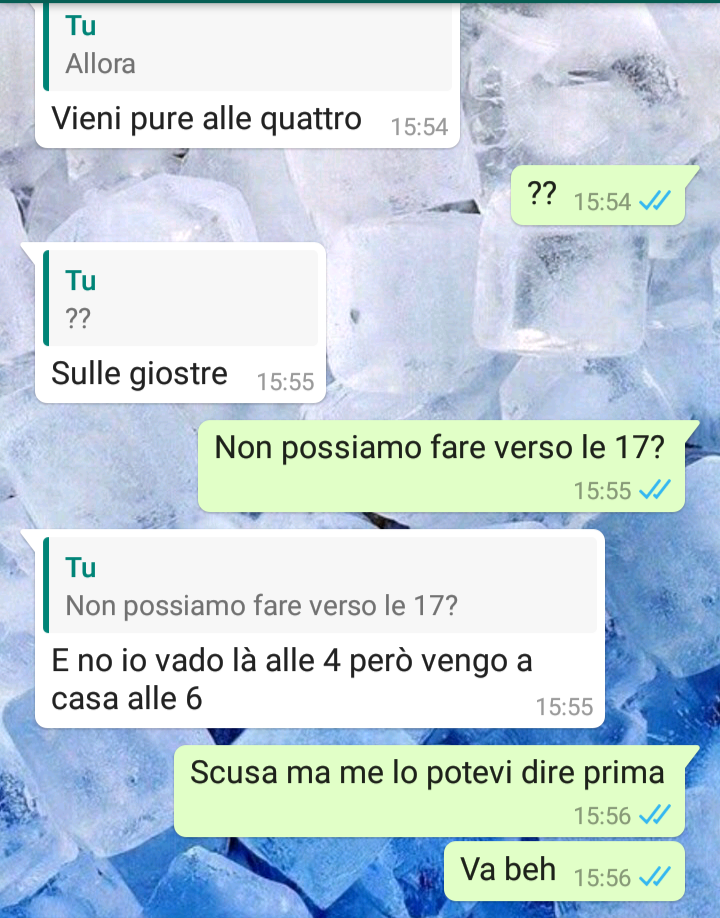 Dirlo all'ultimo minuto, SEMPRE. 