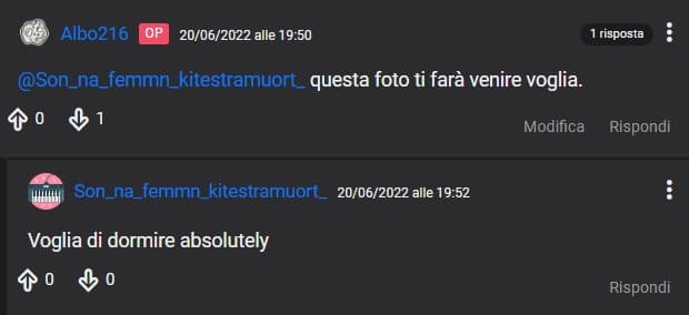 Cercavo questo commento e finalmente l'ho ritrovato Mmm