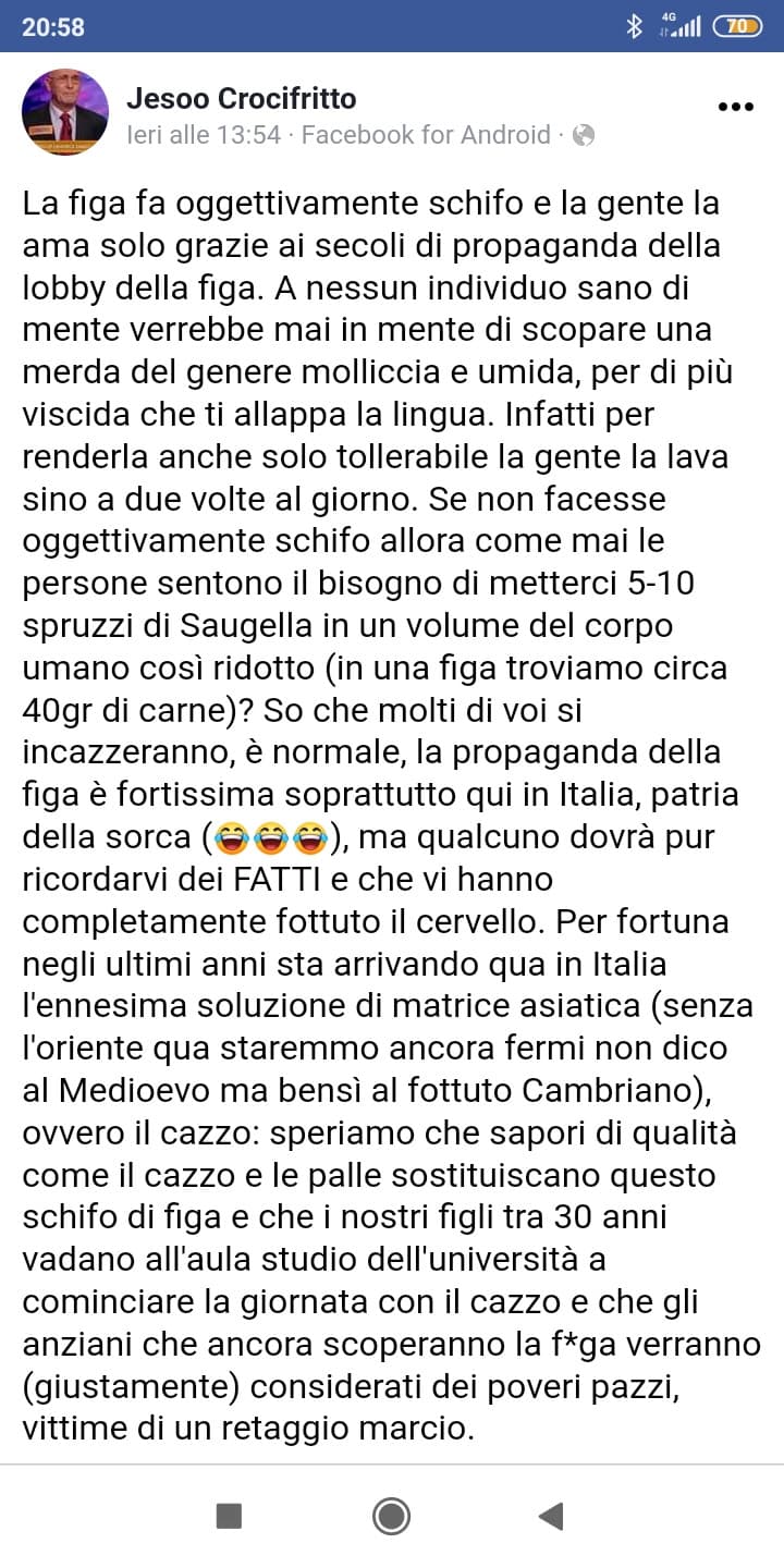 Grazie merdapostatori per tenere vivo Facebook 