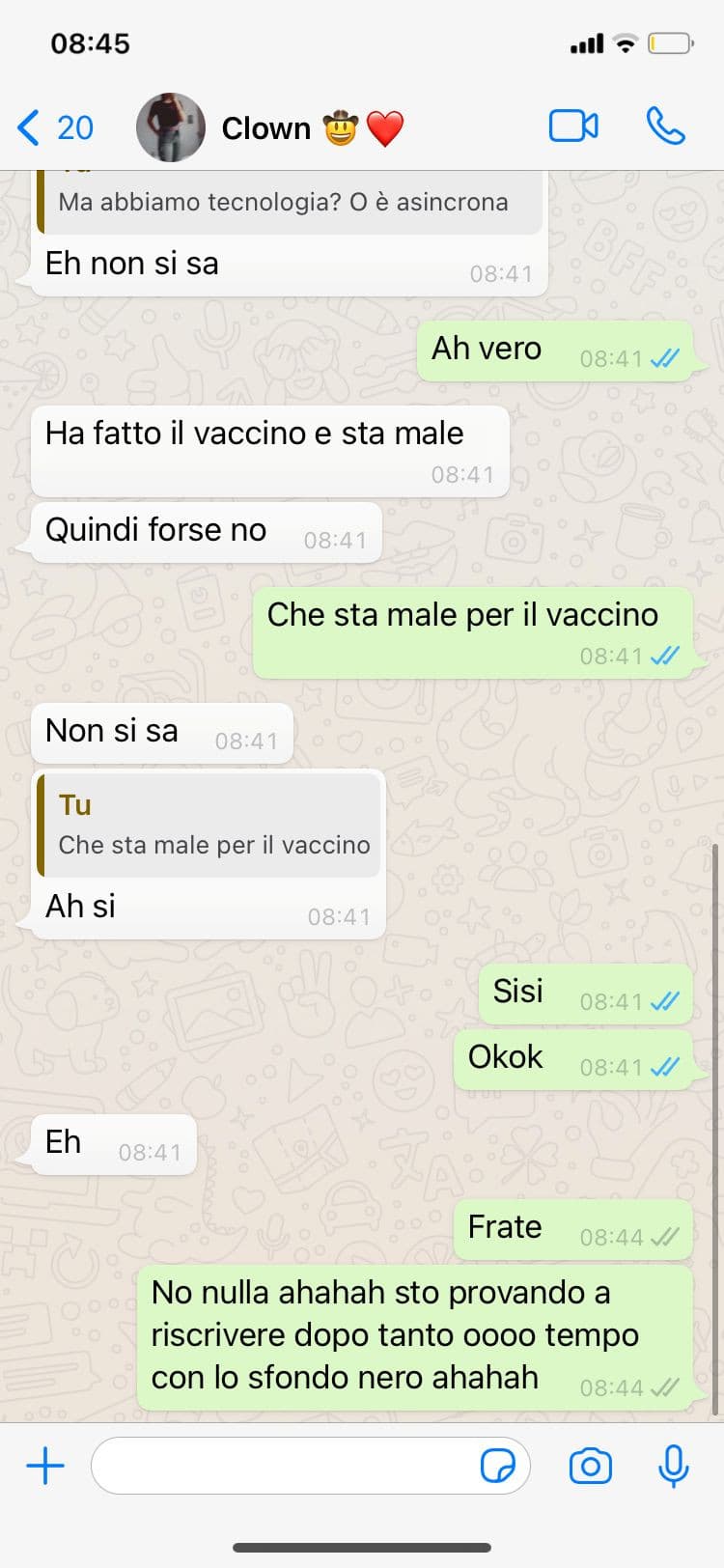 Sto facendo lezione dalle 7 e mezza. Vi prego sparatemi, non ce la faccio più già adesso e finisco fino all'una ?