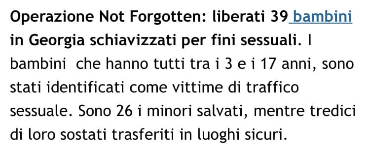 Operazione “Not Forgotten”