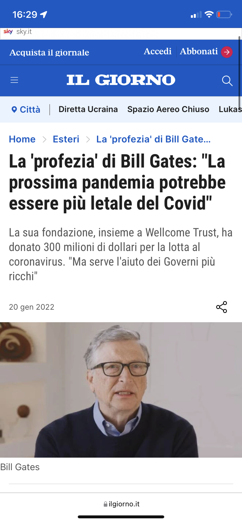 Una pandemia chiamata anche guerra. E se Gates si fosse messo d'accordo con Putin per invadere l'Ucraina? 