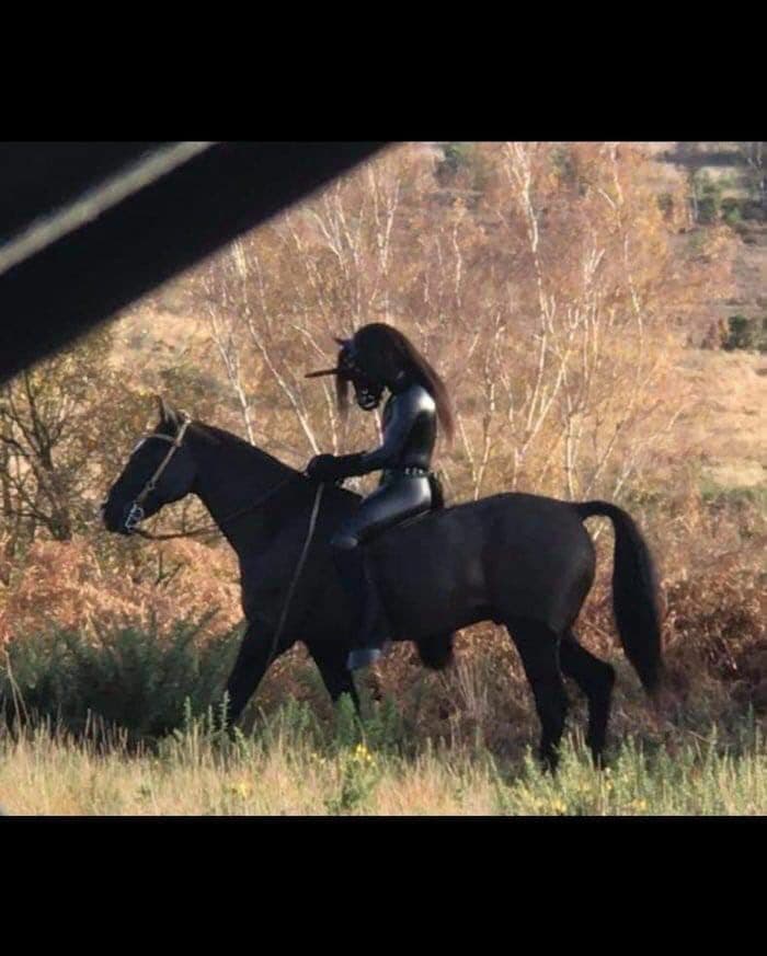 Un unicorno a cavallo 