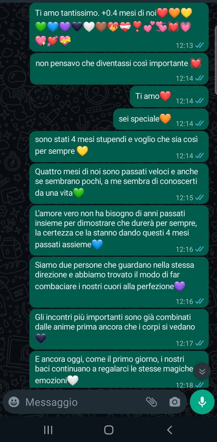 lui è metà stronzo e metà dolce. secondo voi per il mesiversario sti messaggi ci stanno? (relazione a distanza)