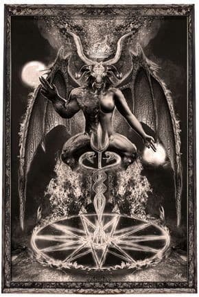 Boh raga, secondo me avete visto sta "divinità" mille volte senza sapere chi fosse e scambiandolo per satana... Si chiama baphomet