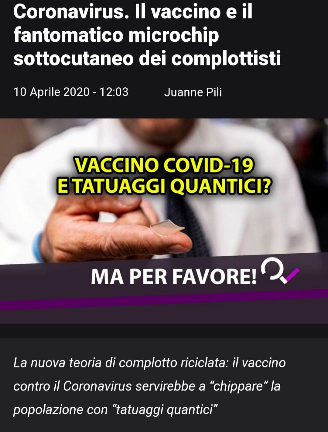 Non sono un complottista. vi vorrei far notare una cosa, stanno dicendo la stessa cosa ma se lo dicono gli scienziati va bene invece se lo dicono i complottisti vengono presi per culo 