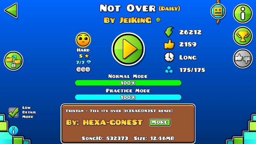 Not Over 100%; By JeiKinG; (Difficoltà: Hard 5?); (Grado: Normal)