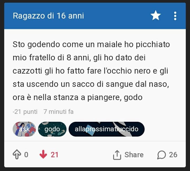 In queste ore insegreto sta raggiungendo i massimi livelli di schifo per quanto riguarda i segreti. 