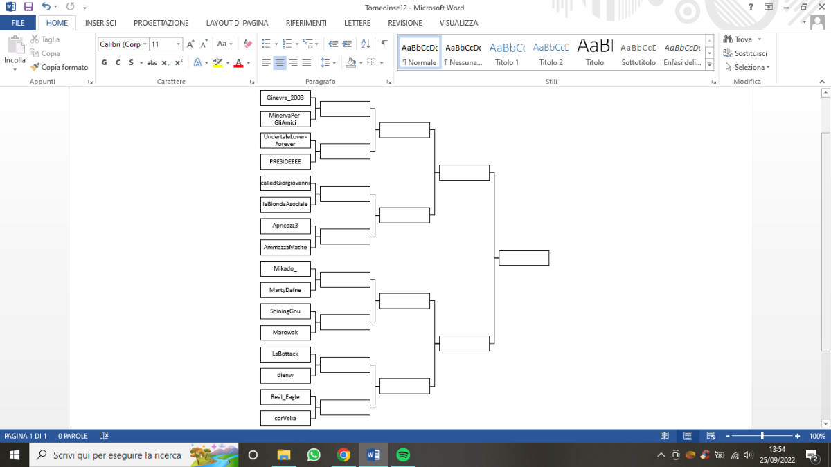 Raghizzi vi avviso che la disposizione degli utenti nel torneo potrebbe variare 